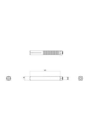 Wisselstift keilboutbevestiging 8x60 mm Laatste Versie