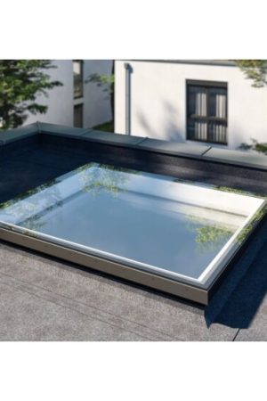 Beperkt Aanbod VELUX platdakraam vlak glas 100x100 cm met dakopstand