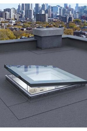 Weekendaanbieding Fakro ventilerend platdakraam 60x60 cm DEF DU6 solar