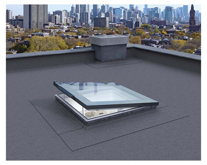 Weekendaanbieding Fakro ventilerend platdakraam 100x100 cm DEF DU6 solar