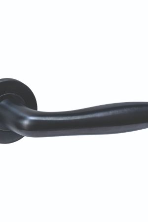 Koopje Intersteel Deurkruk Q 03 op rozet verdekt ø52x6mm PVD zwart