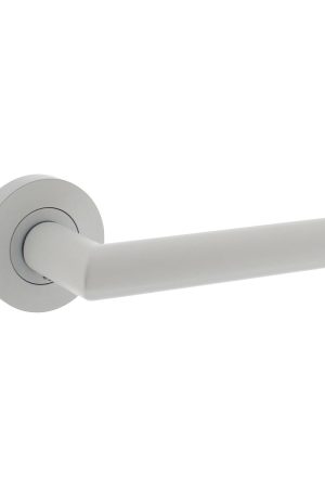 Intersteel Deurkruk Bastian op ronde rozet ø52x10mm wit Superprijs