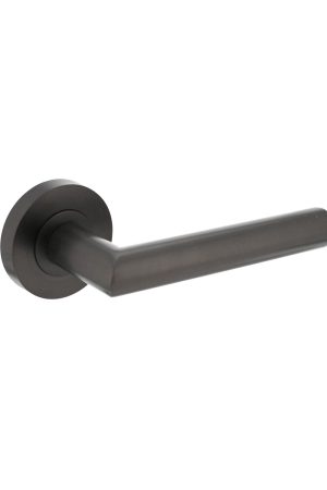 Merkproduct Intersteel Deurkruk Bastian op ronde rozet Ø52x10 mm antracietgrijs
