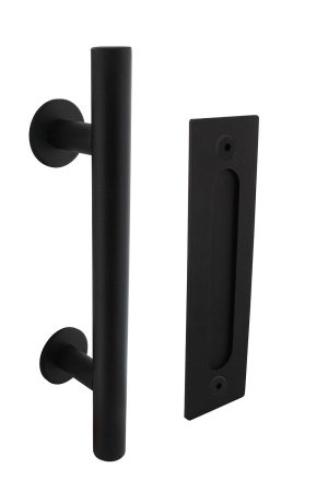 Express Levering Intersteel Deurgreep T-model ø25x305 mm met schuifdeurkom 220x60 mm zwart