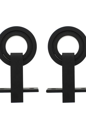 Intersteel Set van 2 hangrollen Modern Top 155 mm mat zwart Gereduceerde Prijs