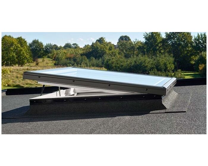 Express Levering VELUX elektrisch platdakraam met veiligheidsglas 200x60 cm