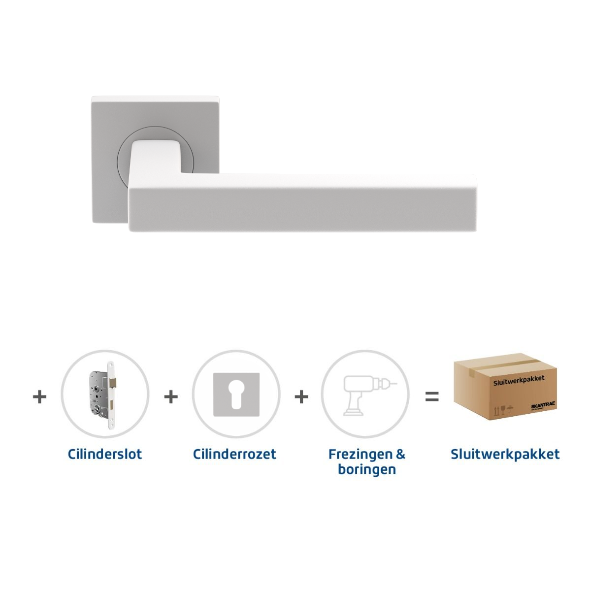 Nieuw Skantrae Sluitwerkpakket 2056 Squared 20 regular cilinder WIT