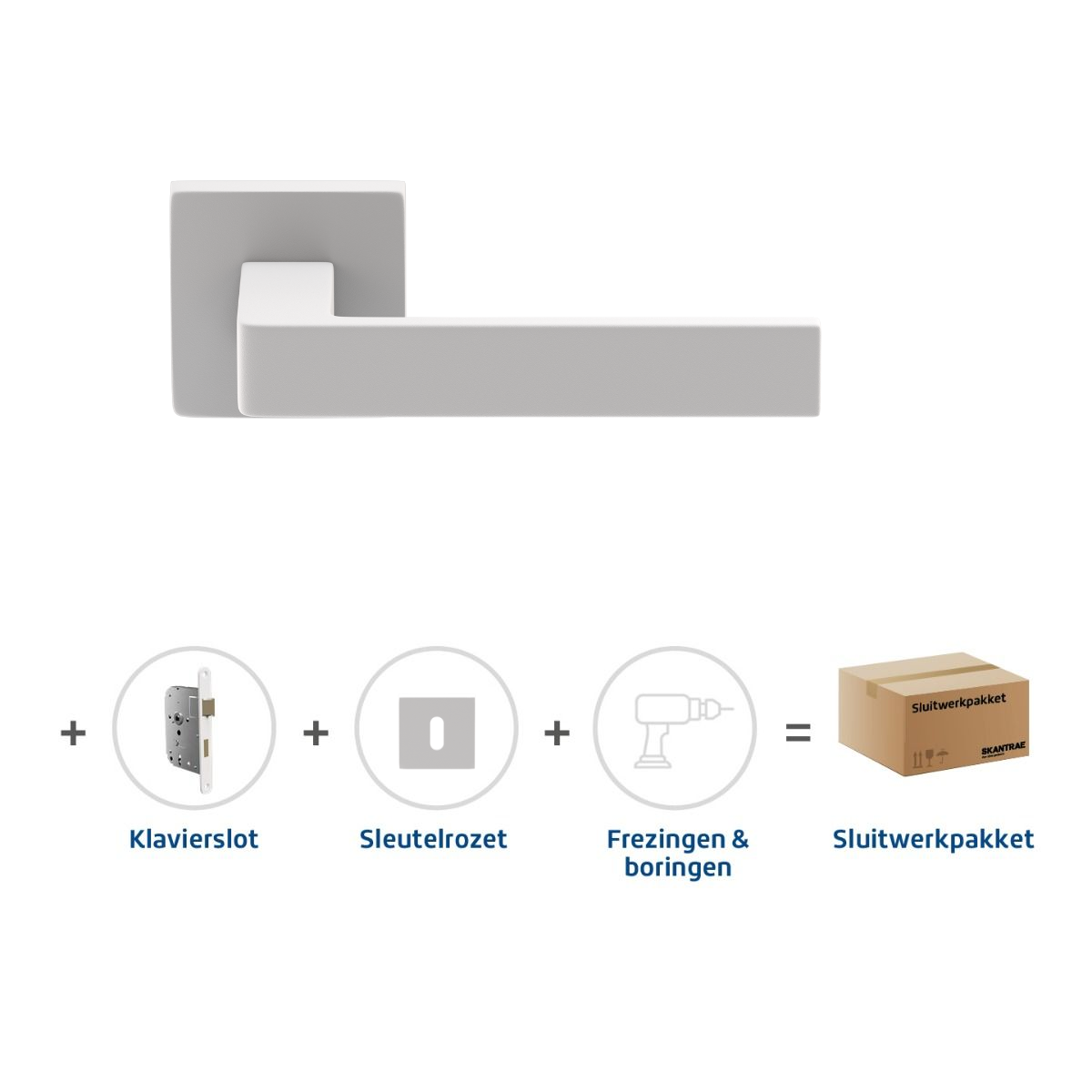 Alleen Vandaag Skantrae Sluitwerkpakket 2081 Quadrate 28 regular sleutel WIT