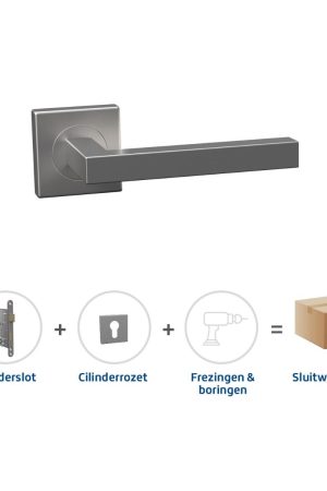 Weekendaanbieding Skantrae Sluitwerkpakket 2035 Squared cilinder RVS