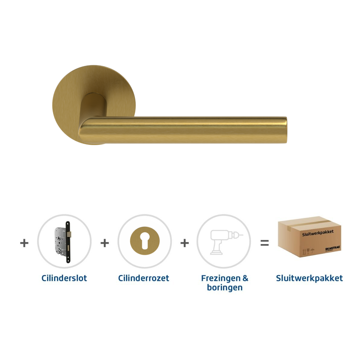 Favoriet Skantrae Sluitwerkpakket 2144 Orbit 19 flat cilinder MAT MESSING