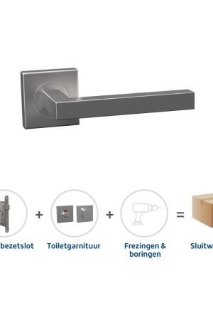 Laatste Versie Skantrae Sluitwerkpakket 2034 Squared toilet RVS