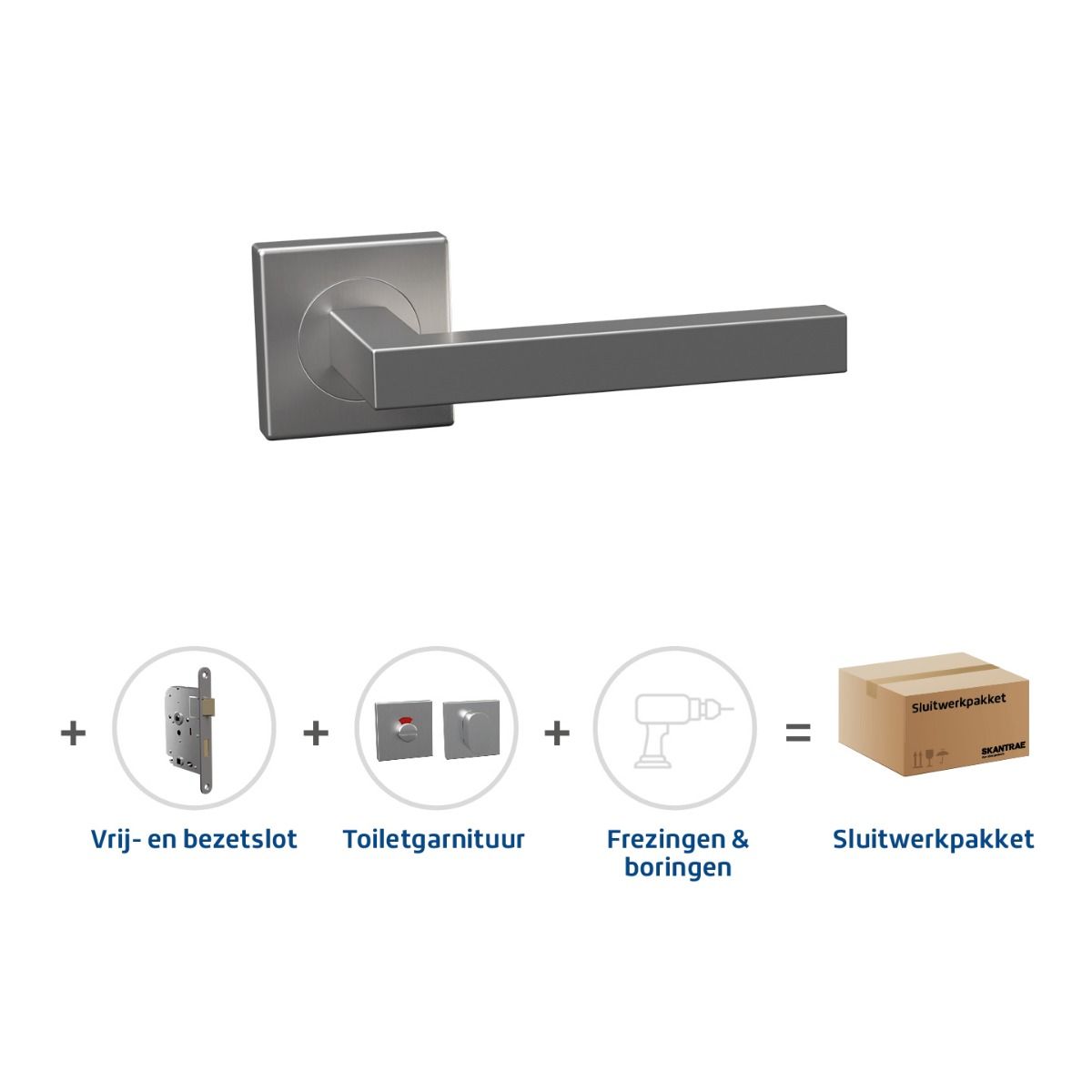 Laatste Versie Skantrae Sluitwerkpakket 2034 Squared toilet RVS