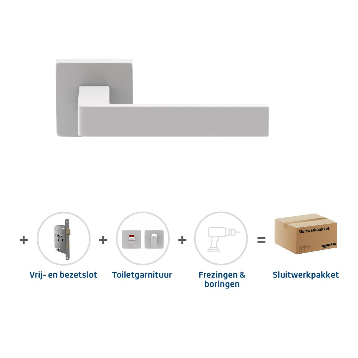 Gratis Retour Skantrae Sluitwerkpakket 2082 Quadrate 28 regular toilet WIT