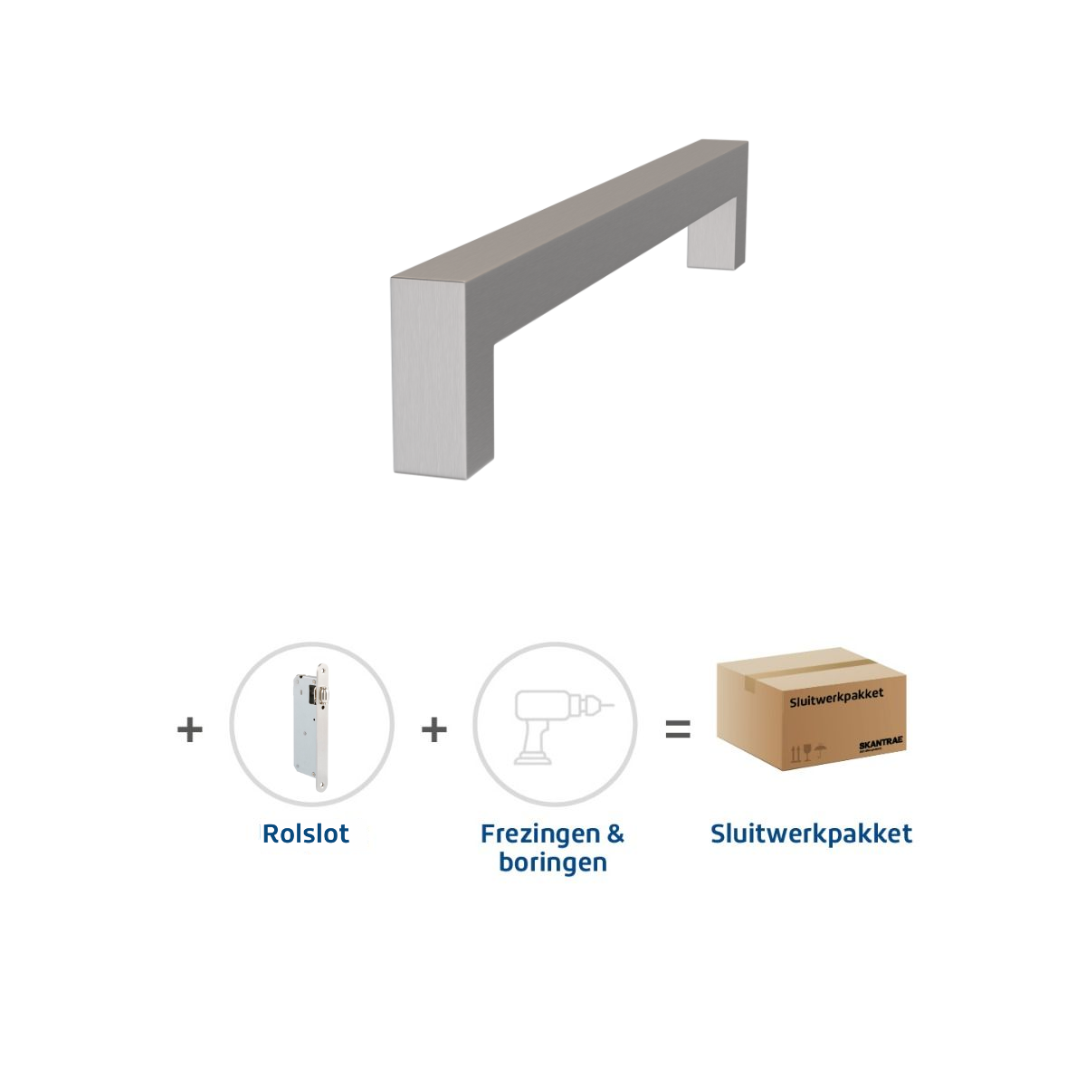 Weekendaanbieding Skantrae Sluitwerkpakket 2095 Squared deurgreep 20x300 RVS