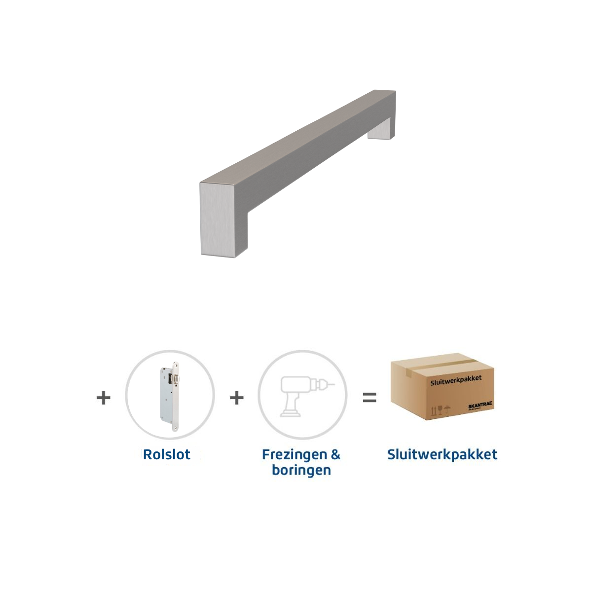 Dagaanbieding Skantrae Sluitwerkpakket 2107 Squared deurgreep 16x300 RVS