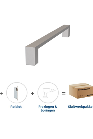 Hoge Kwaliteit Skantrae Sluitwerkpakket 2123 Quadrate deurgreep 28x300 RVS