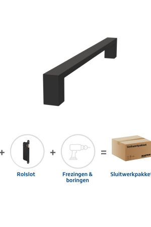 Dagaanbieding Skantrae Sluitwerkpakket 2119 Quadrate deurgreep 28x300 ZWART