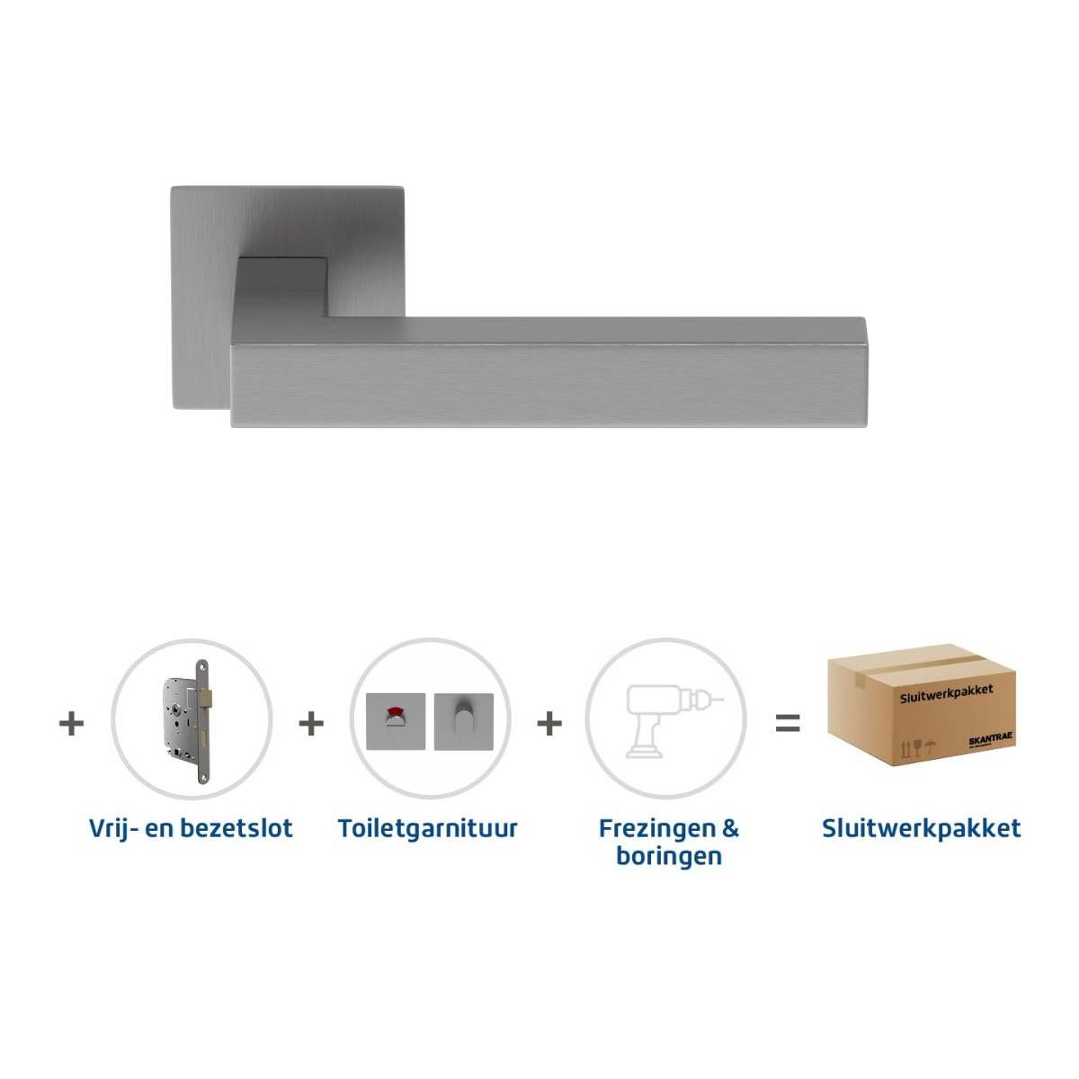 Must-Have Skantrae Sluitwerkpakket 2074 Squared 20 flat toilet RVS