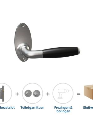 Hete Deal Skantrae Sluitwerkpakket 2049 Foligno toilet MAT NIKKEL