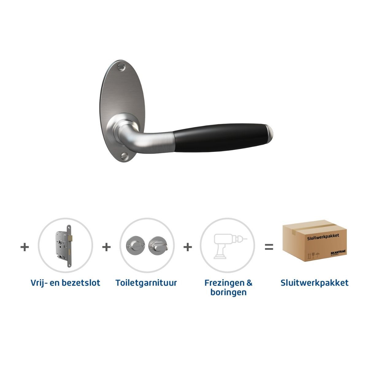 Hete Deal Skantrae Sluitwerkpakket 2049 Foligno toilet MAT NIKKEL