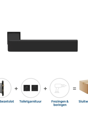 Flitsaanbieding Skantrae Sluitwerkpakket 855 Quadrate 28 minimal toilet ZWART
