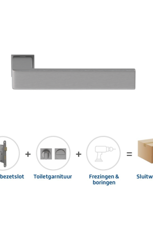 Beperkt Aanbod Skantrae Sluitwerkpakket 857 Quadrate 28 minimal toilet RVS