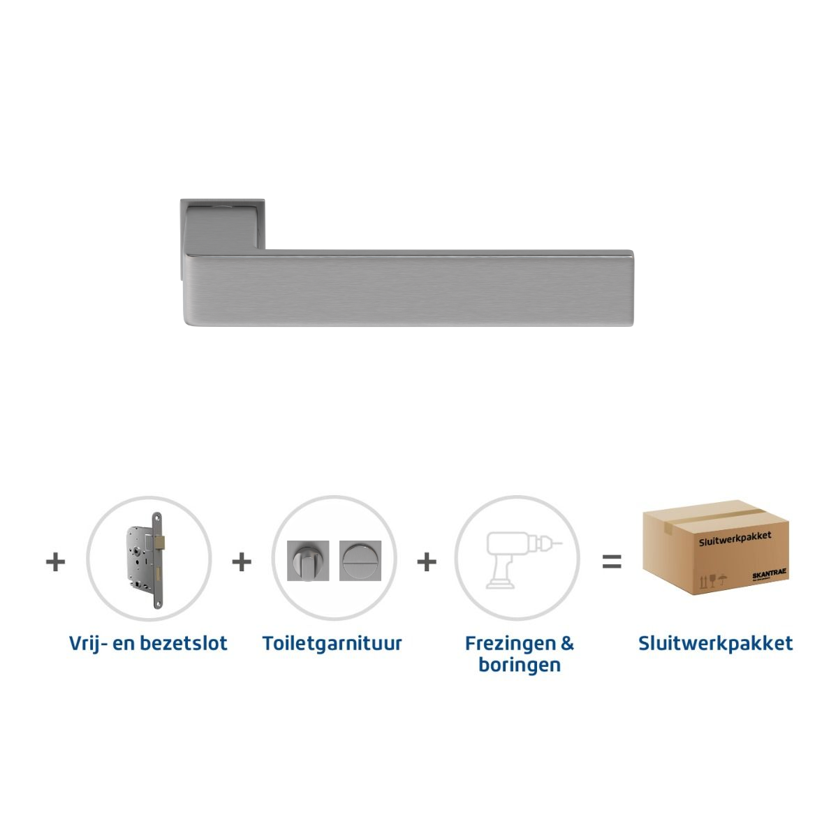 Beperkt Aanbod Skantrae Sluitwerkpakket 857 Quadrate 28 minimal toilet RVS