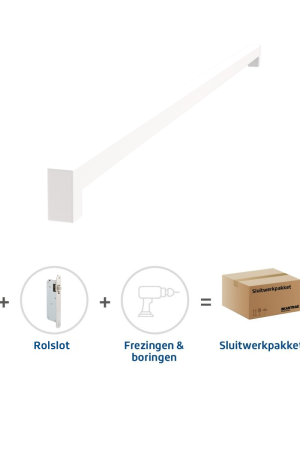 Dagaanbieding Skantrae Sluitwerkpakket 2113 Squared deurgreep 16x800 WIT