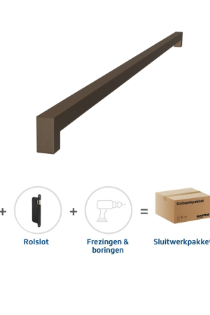 Gereduceerde Prijs Skantrae Sluitwerkpakket 2117 Squared deurgreep 16x800 BRONS