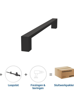 Hoge Kwaliteit Skantrae Sluitwerkpakket 2120 Quadrate deurgreep 28x300 ZWART