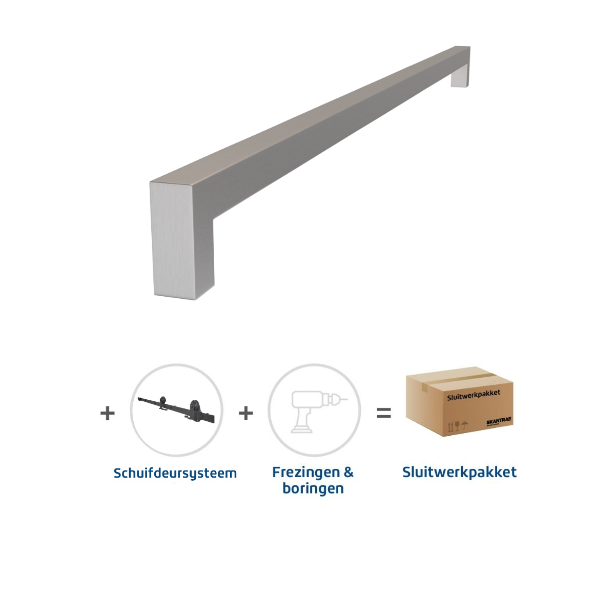 Exclusieve Aanbieding Skantrae Sluitwerkpakket 2102 Squared deurgreep 20x800 RVS