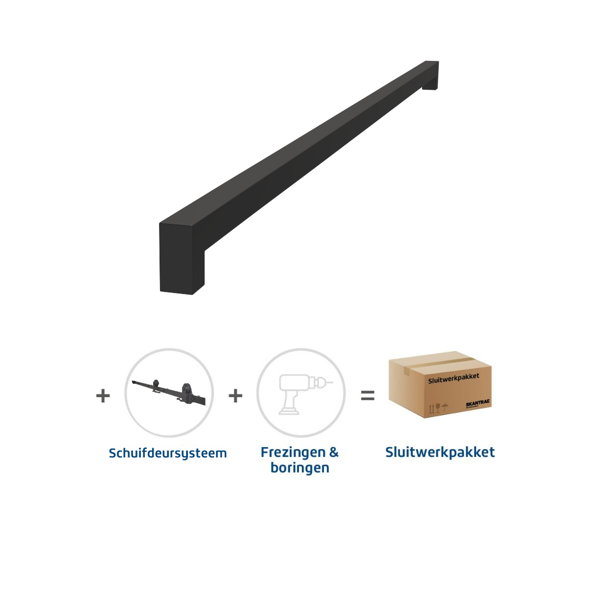 Exclusieve Aanbieding Skantrae Sluitwerkpakket 2112 Squared deurgreep 16x800 ZWART