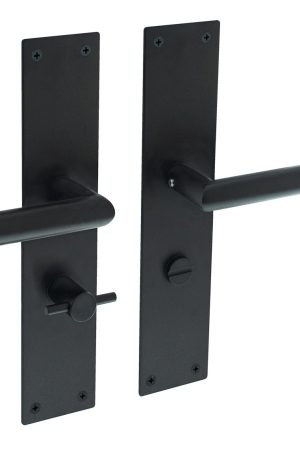Aanbieding Deurkruk op schild met vrij/bezet Jura zwart