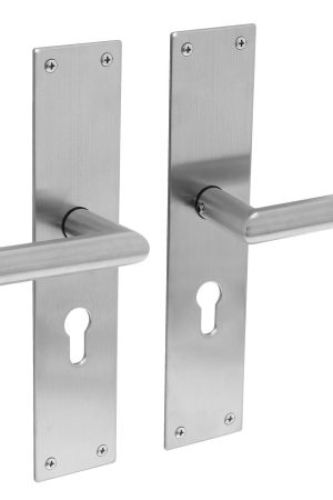 Dagaanbieding Deurkruk op schild Jura met cilinderrozet RVS