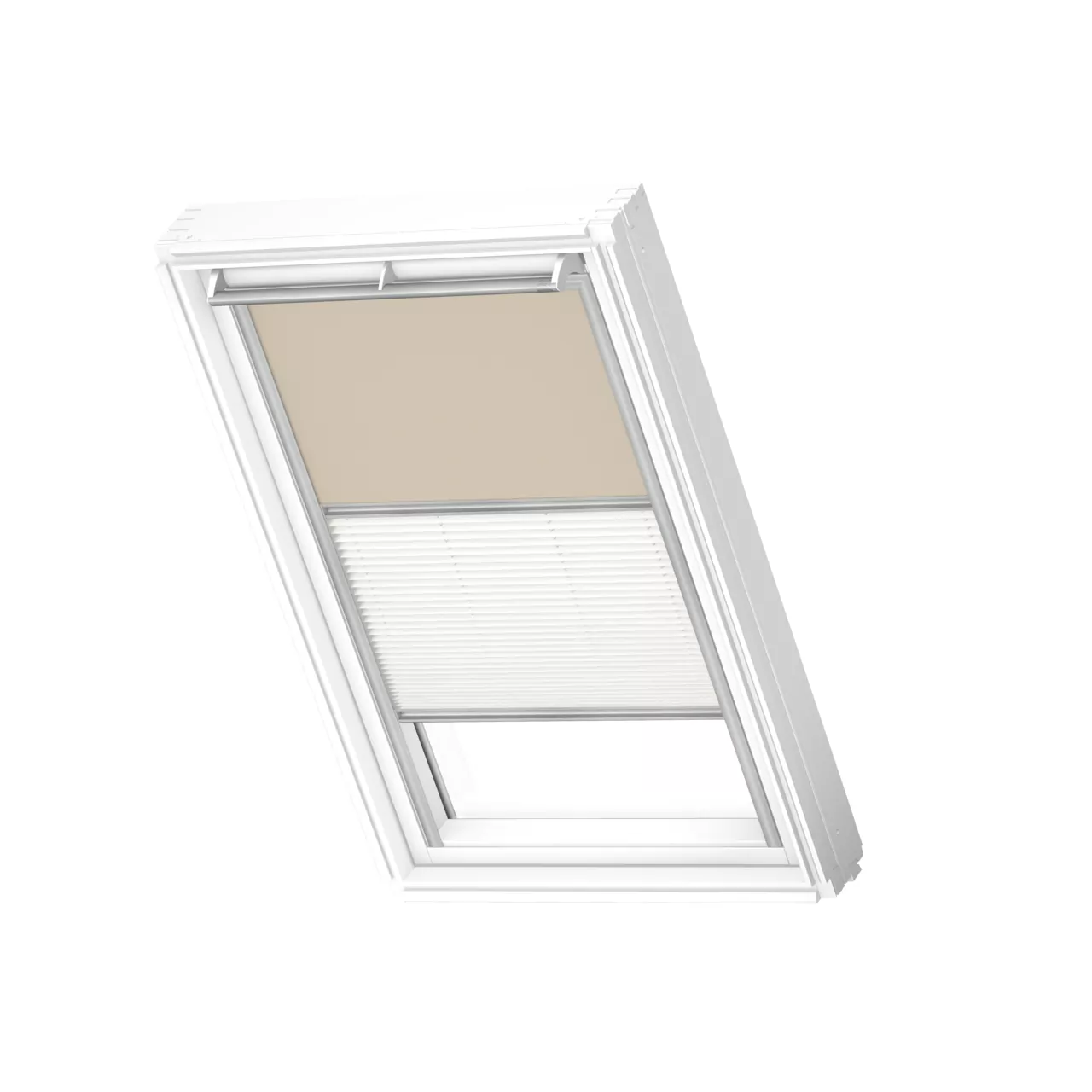 VELUX Verduisterend rolgordijn + plissé – Sand/White (4556/1016) – Handmatig Koop Online