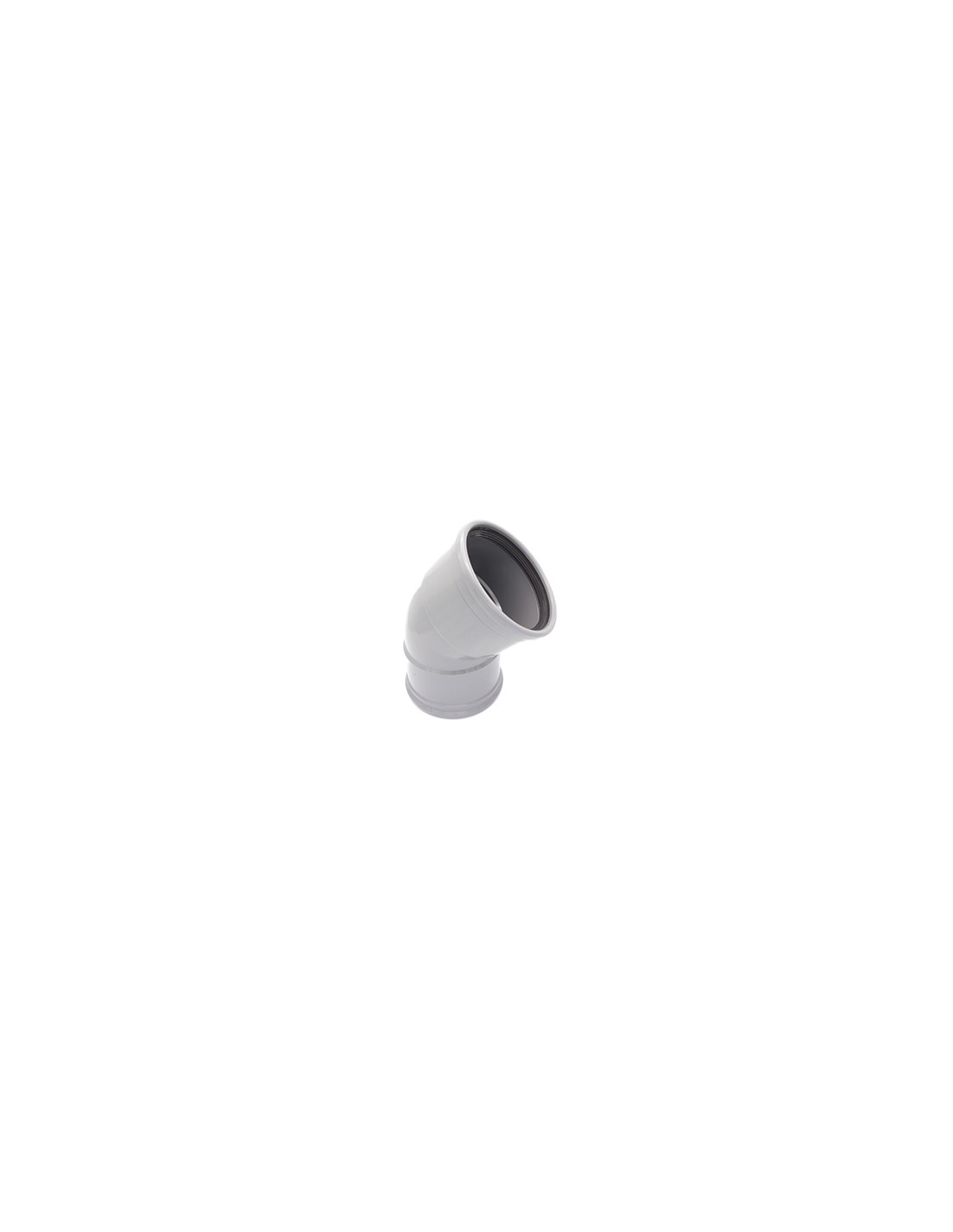125 mm - Bocht 45 graden 2x manchet mof PVC Hoge Kwaliteit