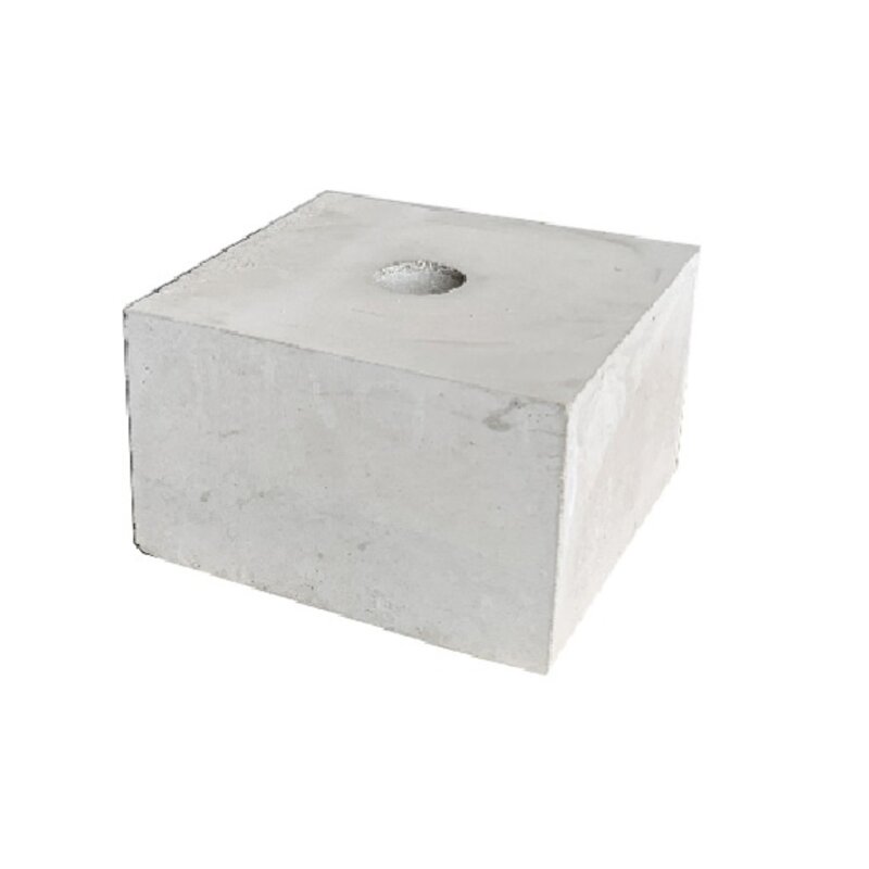 Sokkel / Betonpoer 15x15 en 10 cm hoog met doorlopend gat 3,2 cm Weekendaanbieding