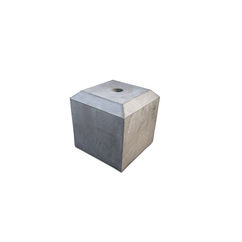Seizoensaanbieding Sokkel / Betonpoer 20x20 en 20 cm hoog antraciet met gat 3 cm en grote vellingkant