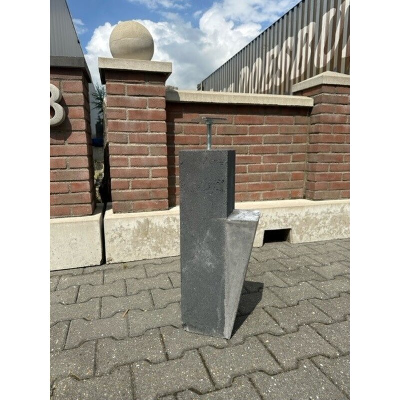 Betonpoer met zijoplegging 15x15 en 60 cm hoog antraciet Merkproduct