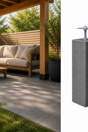 Beperkt Aanbod Betonpoer 20x20 en 60 cm hoog antraciet