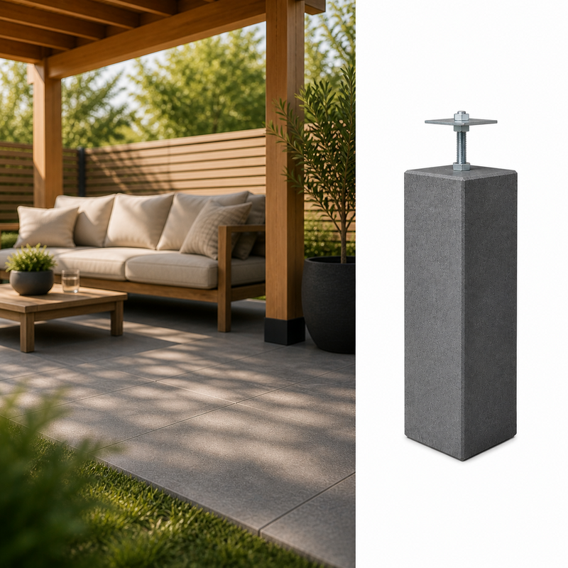 Beperkt Aanbod Betonpoer 20x20 en 60 cm hoog antraciet