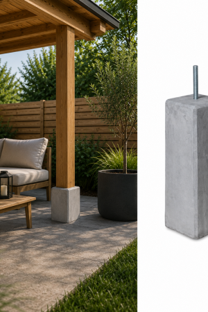 Betonpoer 12x12 en 50 cm hoog antraciet M16 Dagaanbieding