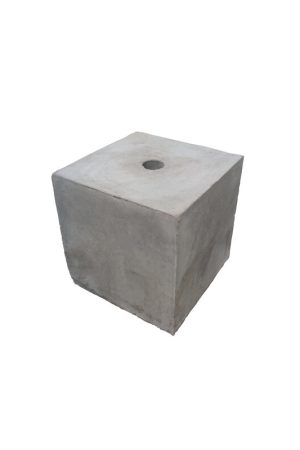 Sokkel / Betonpoer 20x20 en 20 cm hoog antraciet met gat 3 cm Finale Uitverkoop
