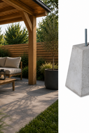 Betonpoer 18x18 en 45 cm hoog grijs M16 Exclusieve Aanbieding