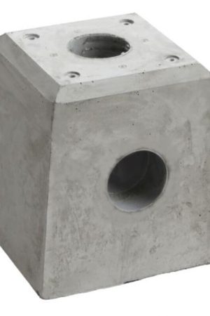 Finale Uitverkoop Betonpoer 21x21 en 28 cm hoog grijs met kabeldoorvoer