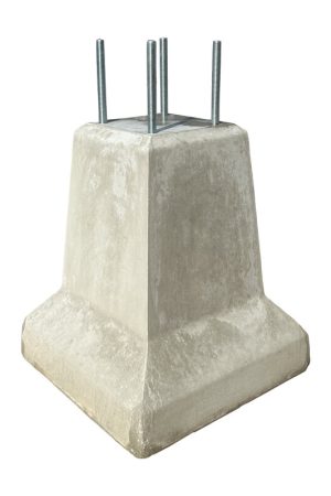 Betonpoer 20x20 en 51 cm hoog grijs 4 keer M16 Beste Prijs