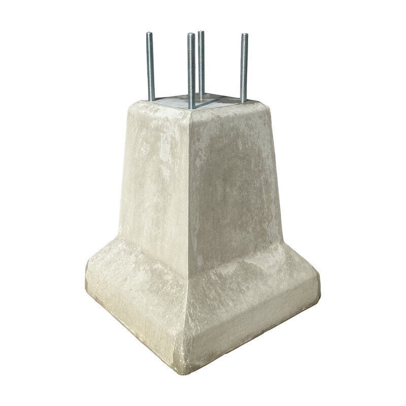 Betonpoer 20x20 en 51 cm hoog grijs 4 keer M16 Beste Prijs