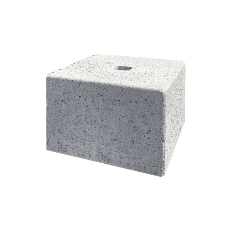Sokkel / Betonpoer 30x30 en 20 cm hoog grijs met gat 4 cm Beperkte Voorraad