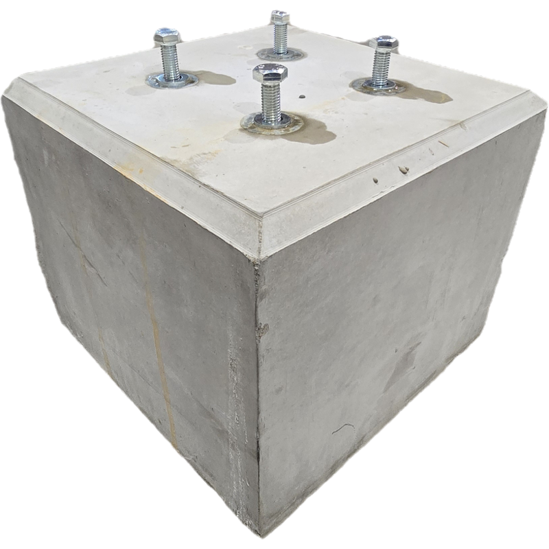 Betonpoer 30x30 en 25 cm hoog grijs M12 Lage Prijs