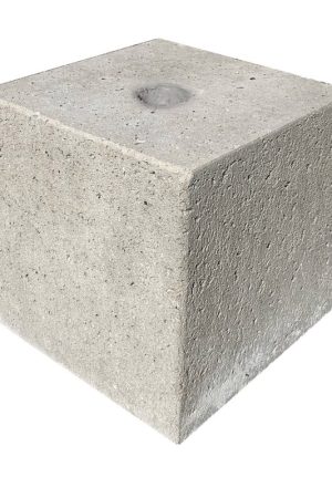 Sokkel / Betonpoer 30x30 en 30 cm hoog grijs met gat diameter 8,5 cm Express Levering